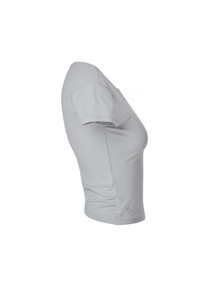 Light Tricot Overlap Short Sleeve