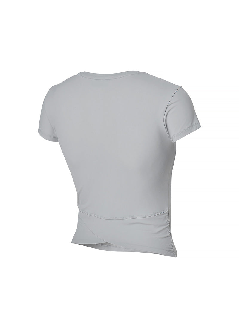 Light Tricot Overlap Short Sleeve