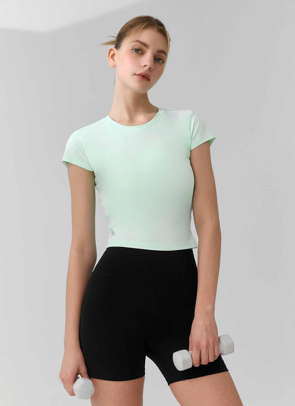 Light Tricot Overlap Short Sleeve