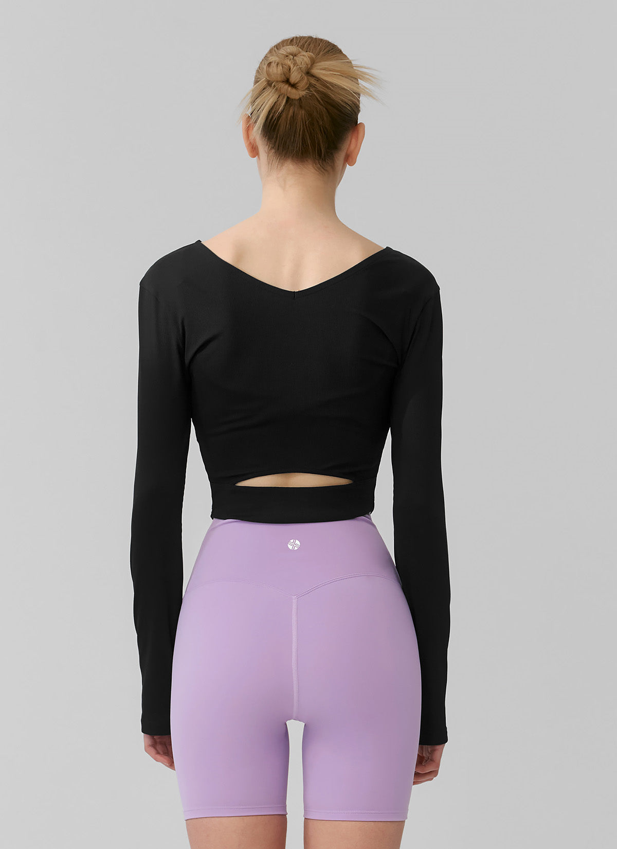 Ribbed Back Slit Fingerhole Long Sleeve