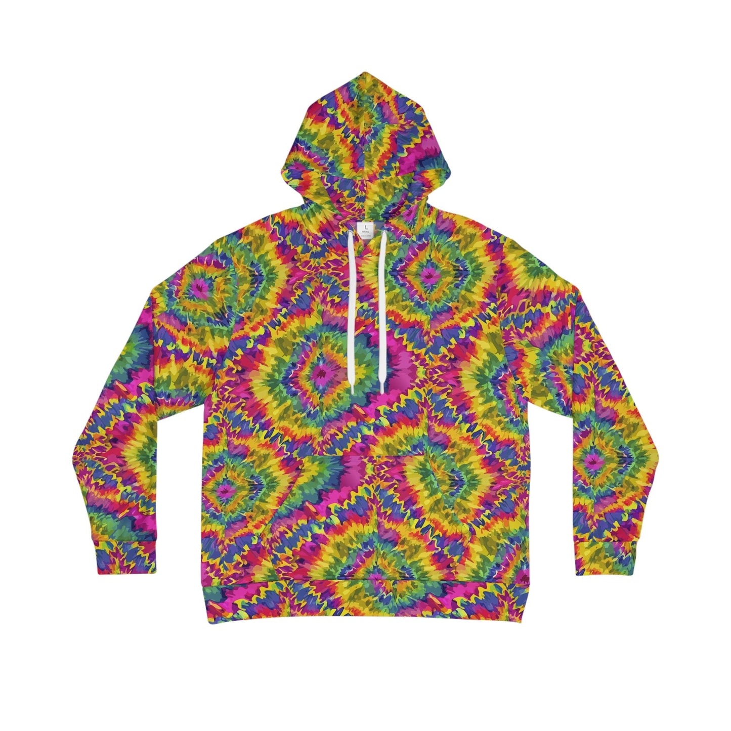 Sublimated Tie Dye Pullover – Psychedelic Fractal Streetwear - All-Season Festival Hoodie