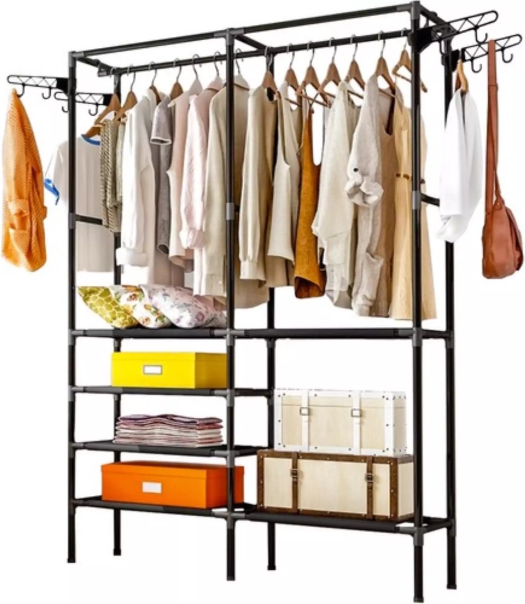 Ruhhy Dubbel Kledingrek - Ruimtebesparend en Mobiel