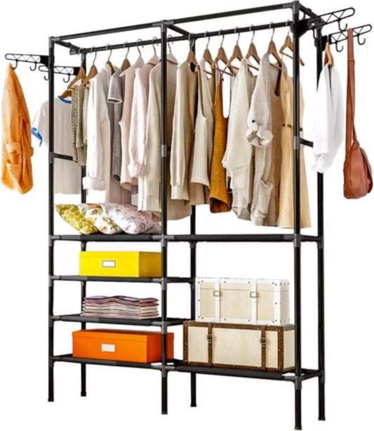 Ruhhy Dubbel Kledingrek - Ruimtebesparend en Mobiel