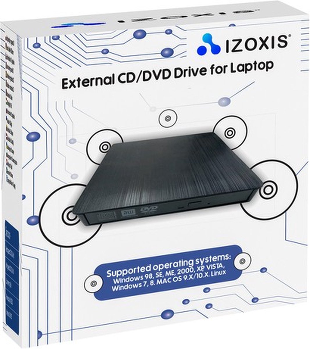Izoxis CD/DVD Brander Extern – Plug & Play – Voor Windows en Mac