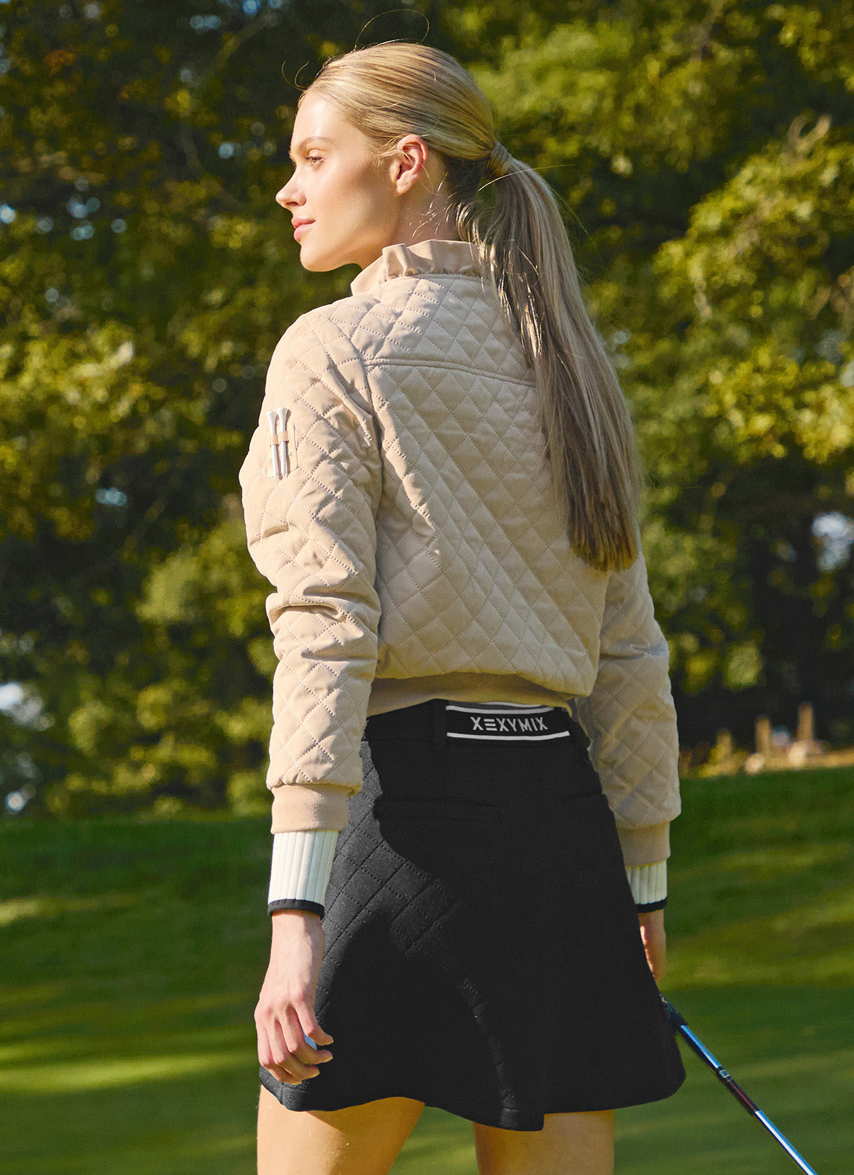 Ruffle Neck Quilted Jumper