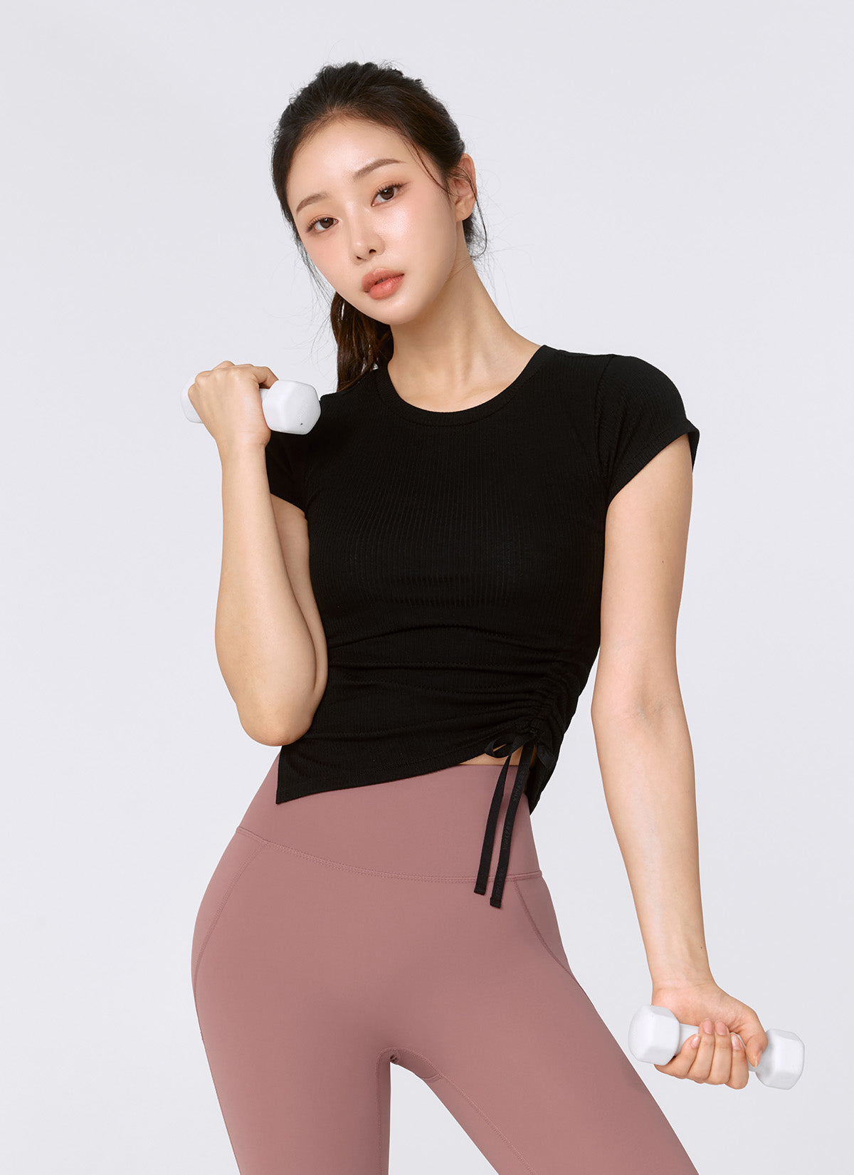 Soft Ribbed Side String Short Sleeve