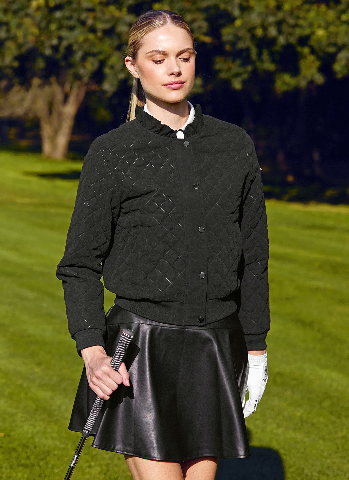 Ruffle Neck Quilted Jumper