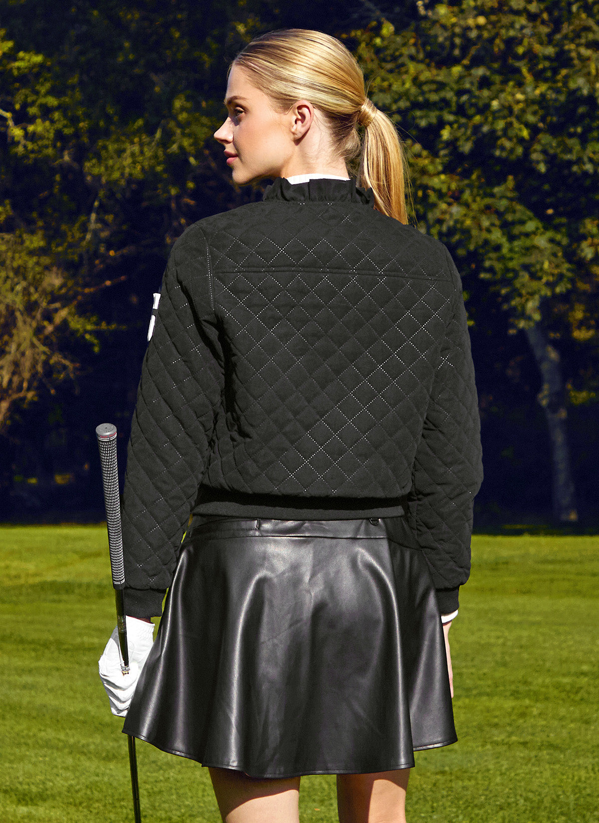 Ruffle Neck Quilted Jumper