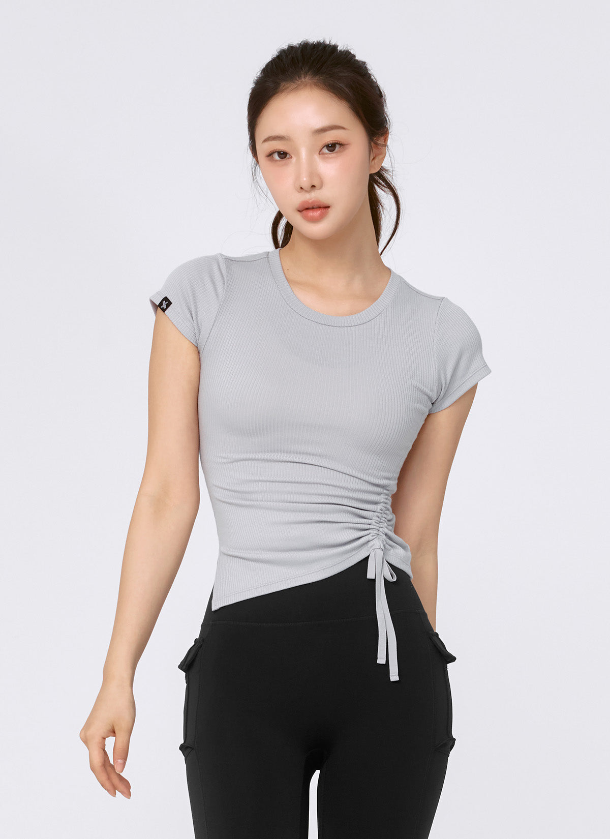 Soft Ribbed Side String Short Sleeve