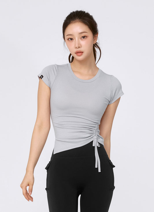Soft Ribbed Side String Short Sleeve