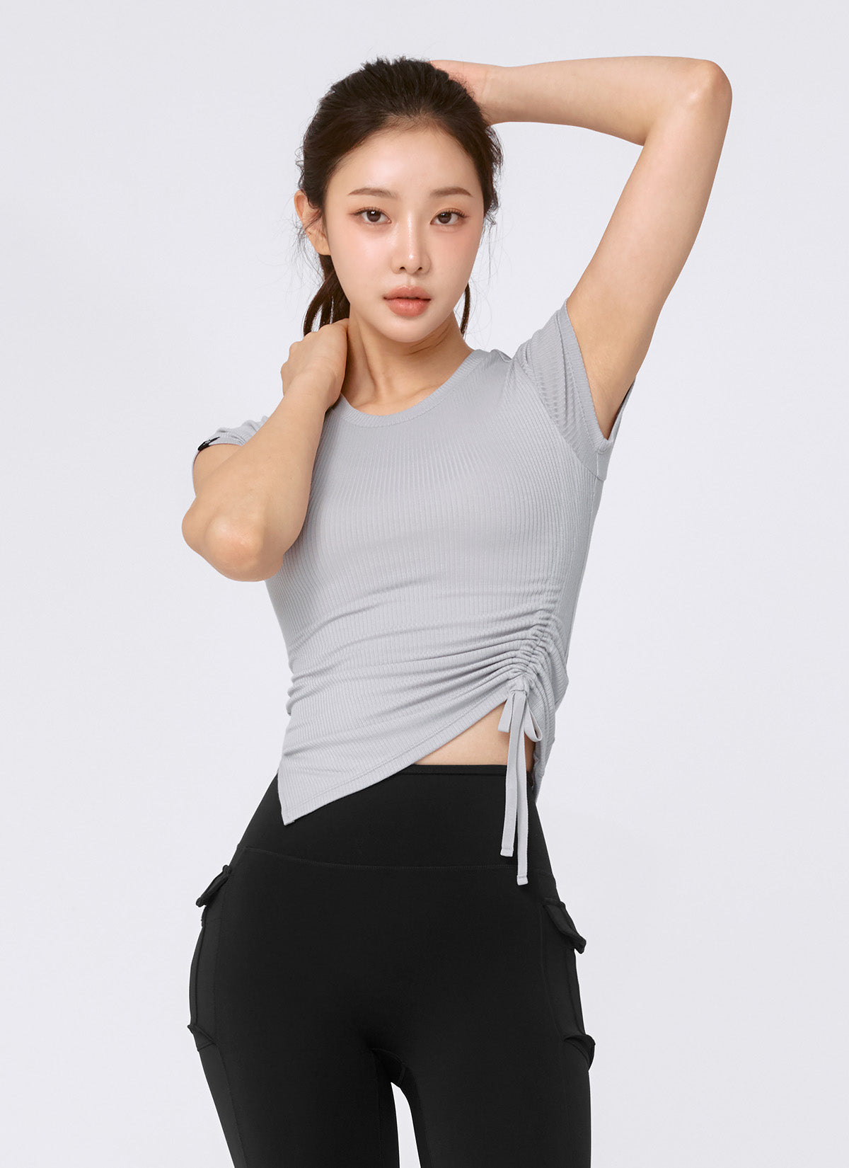 Soft Ribbed Side String Short Sleeve