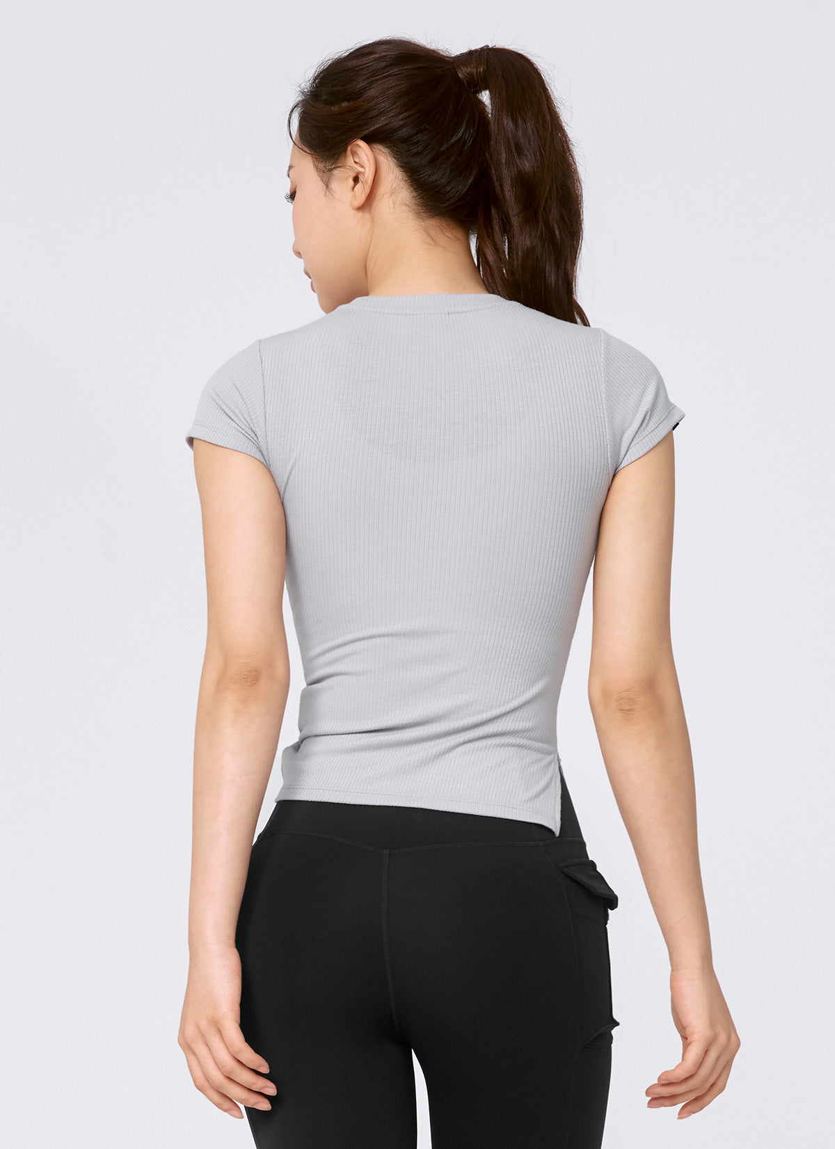 Soft Ribbed Side String Short Sleeve