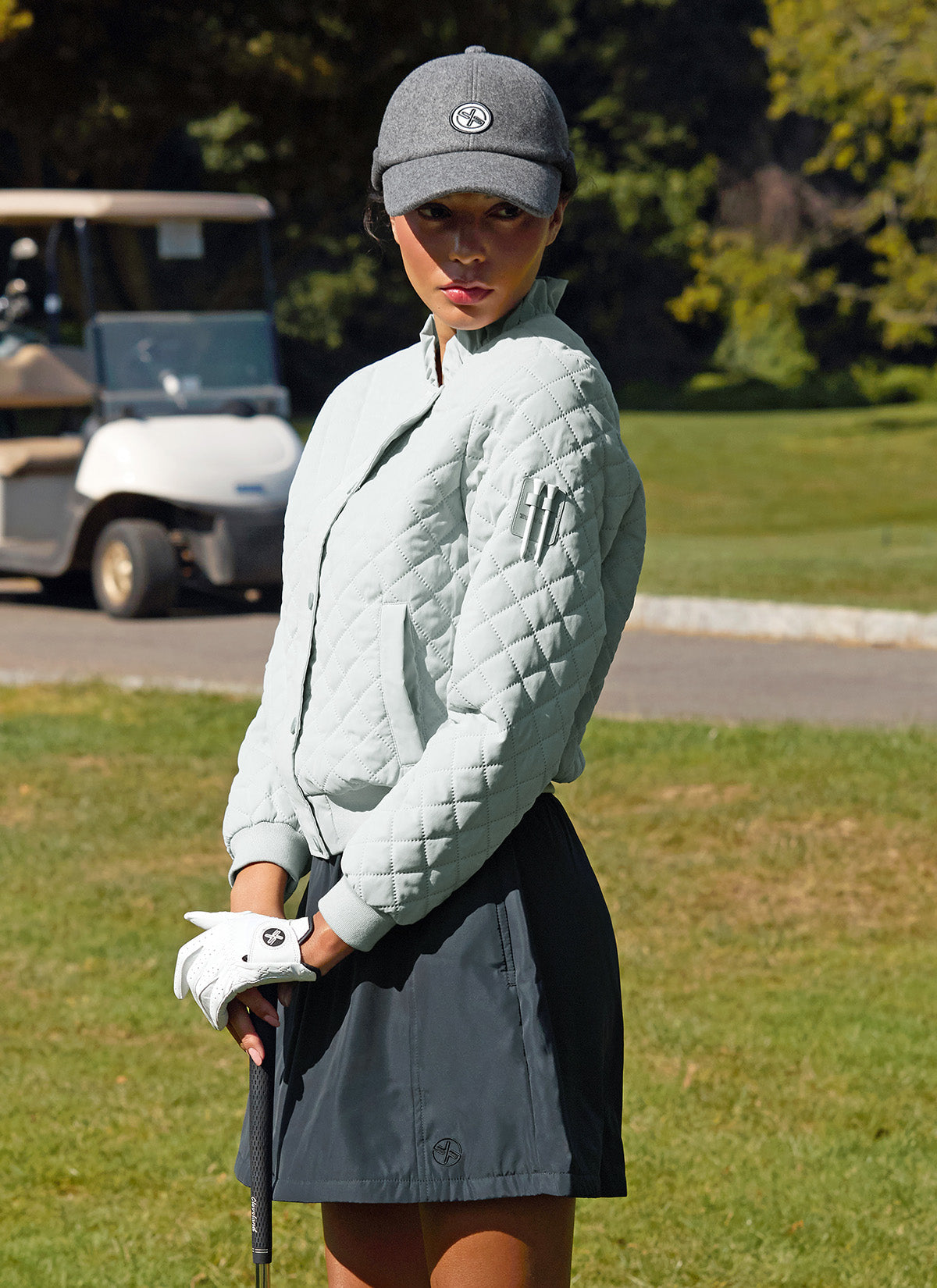 Ruffle Neck Quilted Jumper