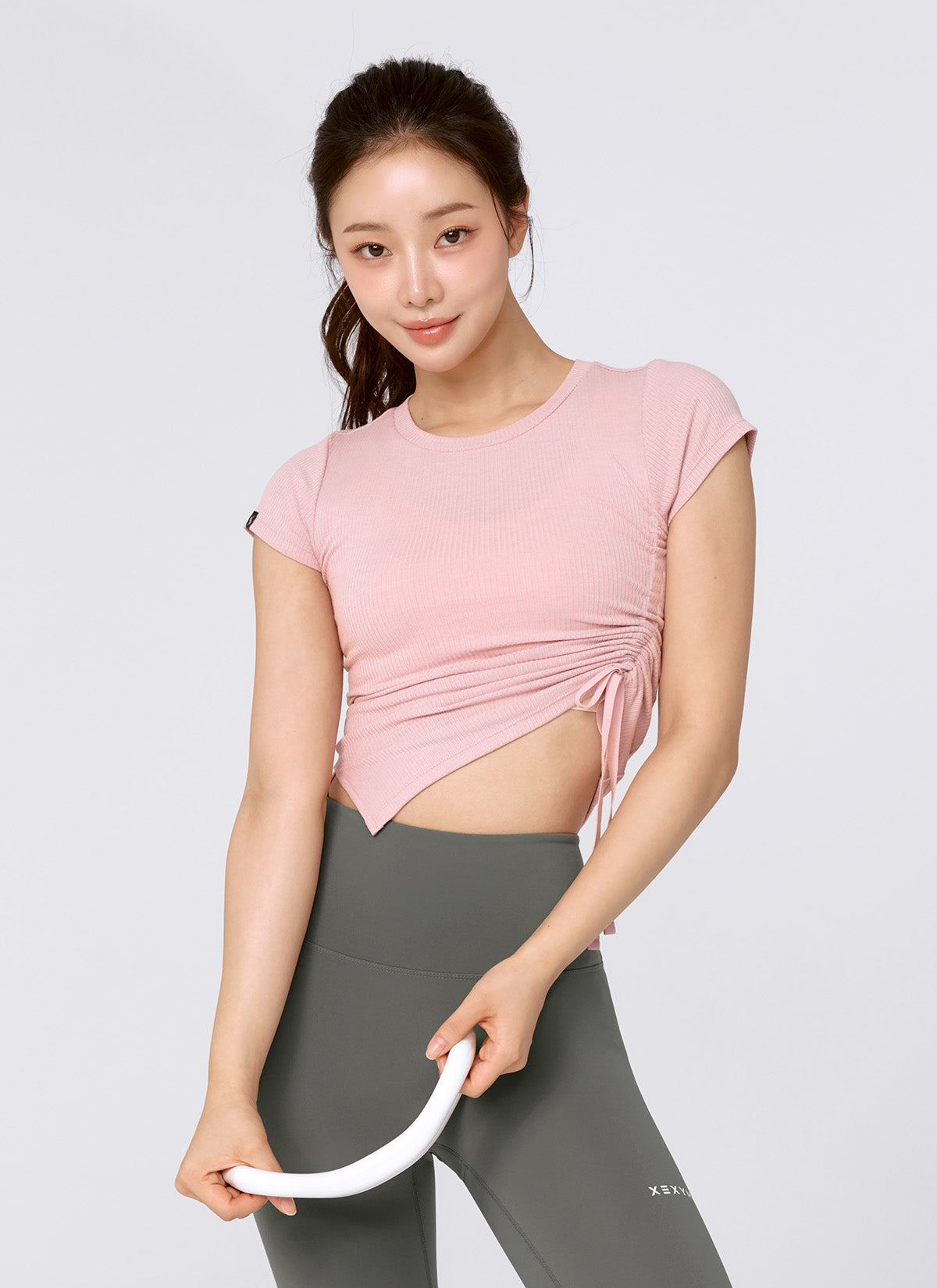 Soft Ribbed Side String Short Sleeve