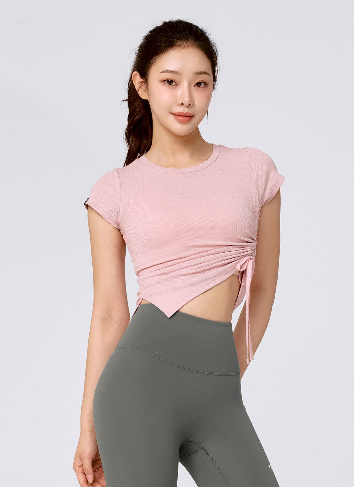 Soft Ribbed Side String Short Sleeve