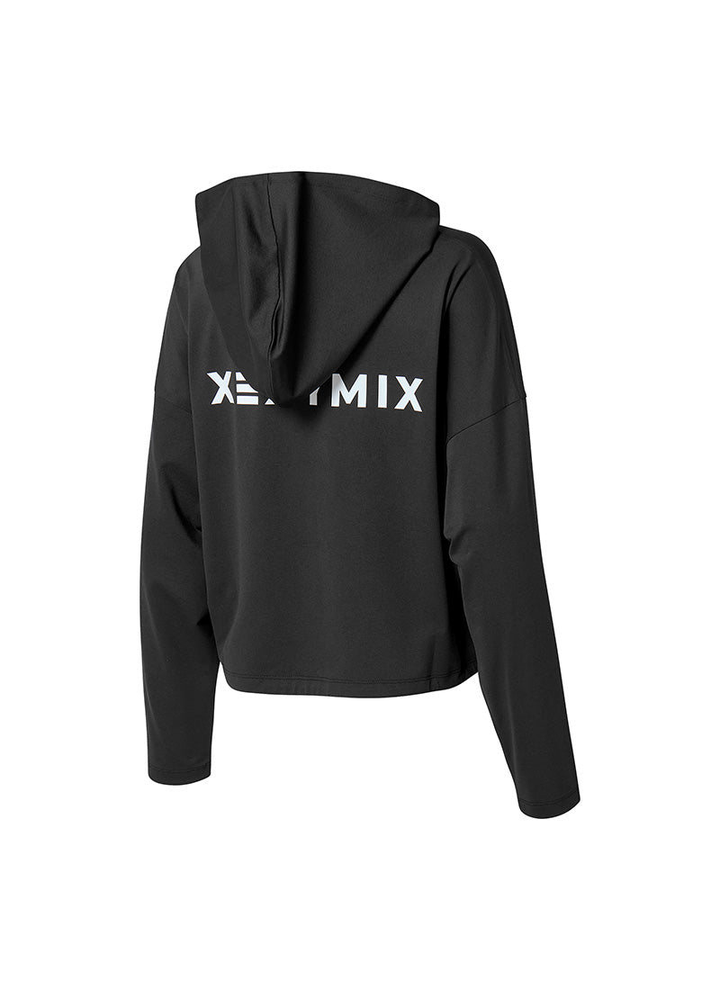 Daily Feather String Crop Hoodie