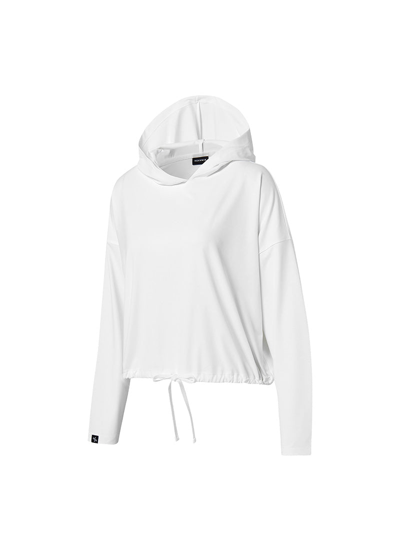 Daily Feather String Crop Hoodie
