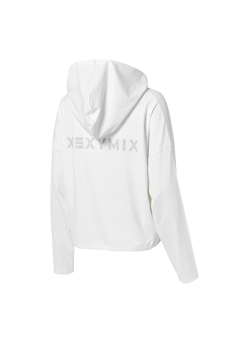 Daily Feather String Crop Hoodie