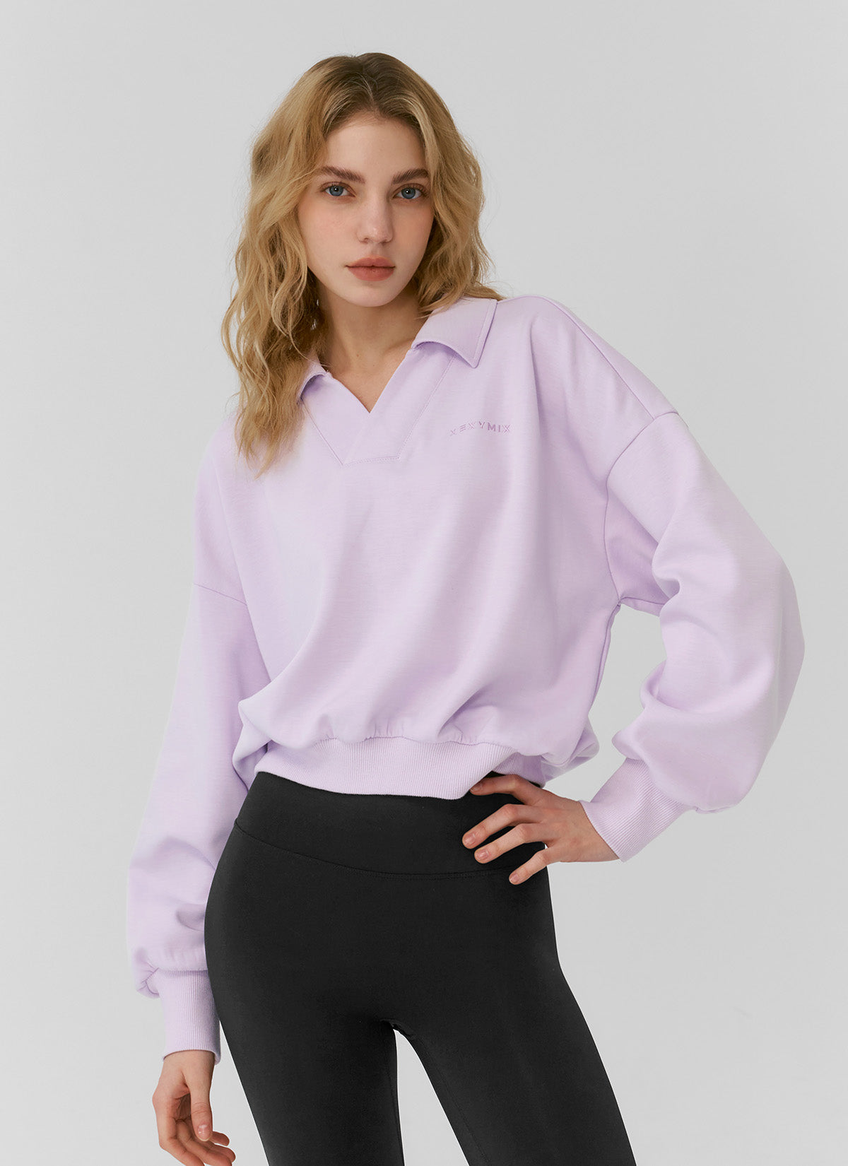 Mild Logo Collar Crop Sweatshirt