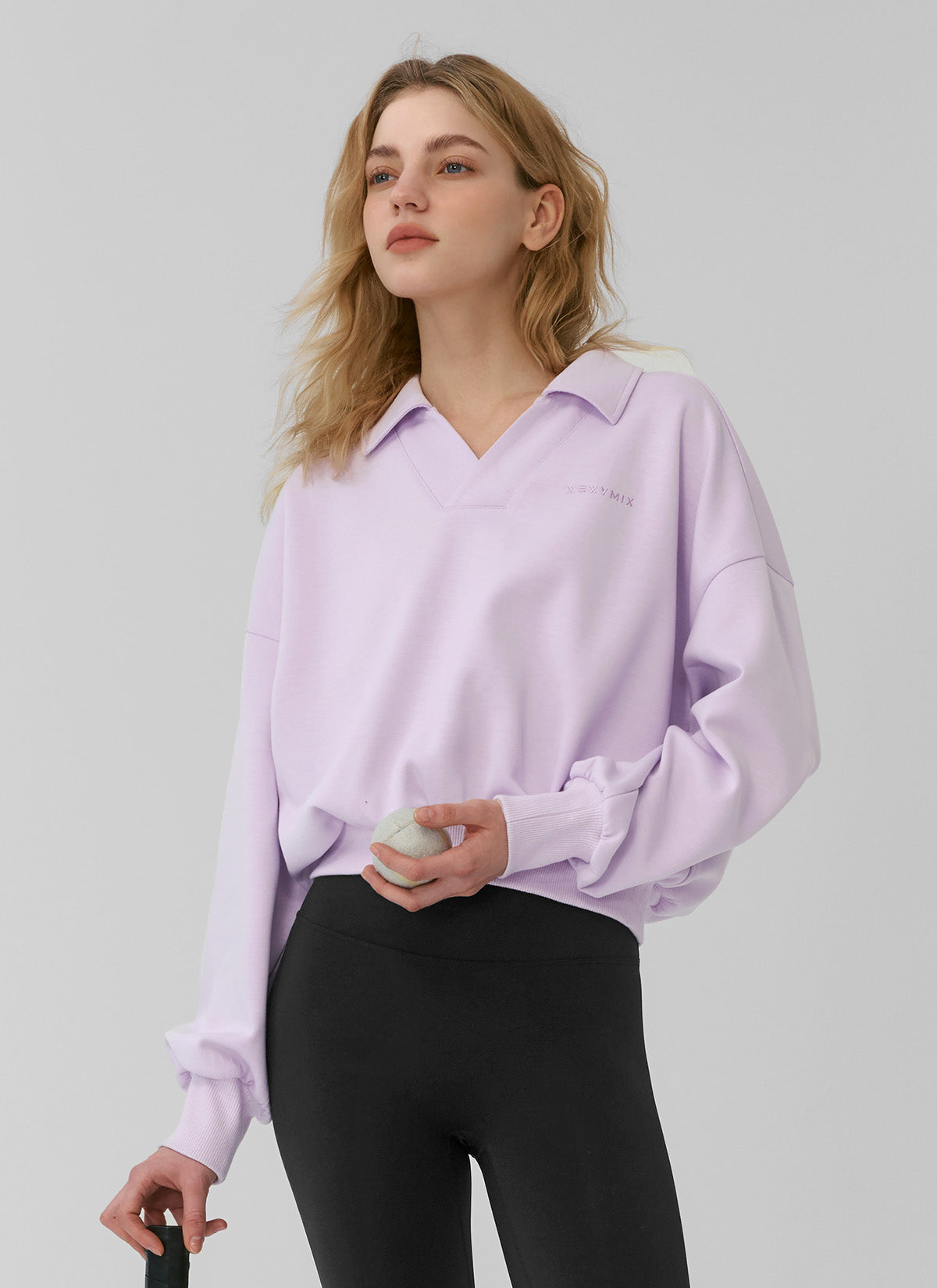 Mild Logo Collar Crop Sweatshirt