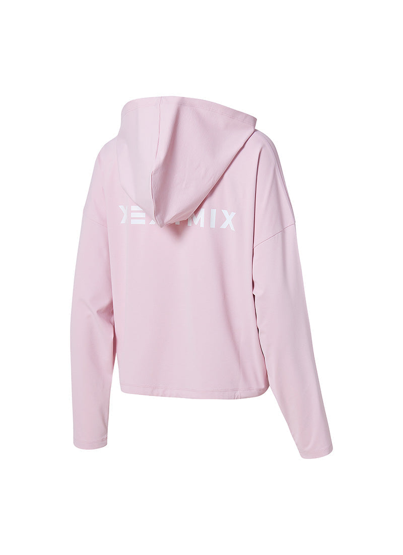 Daily Feather String Crop Hoodie