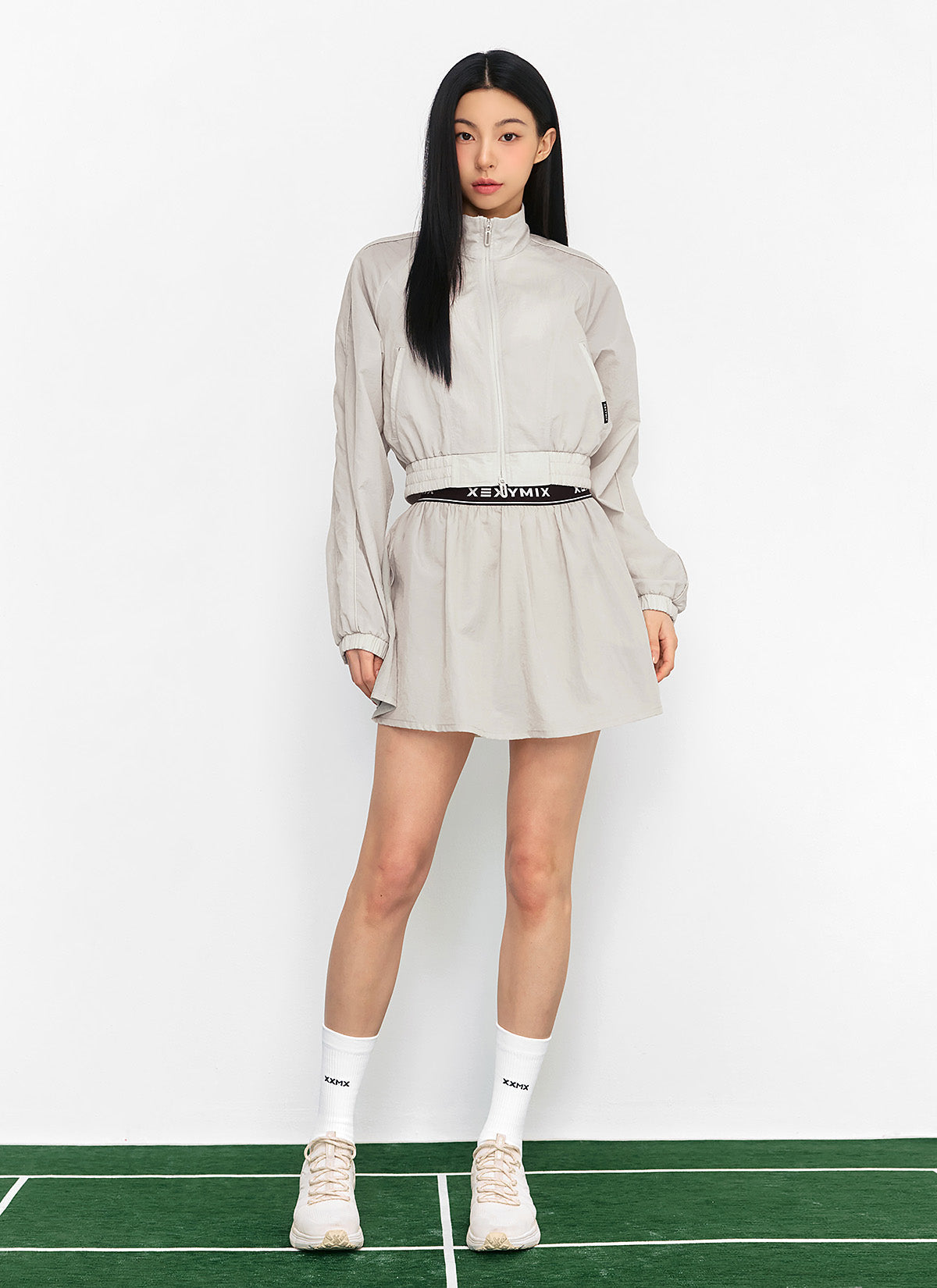 Light Woven Piping Crop Jacket