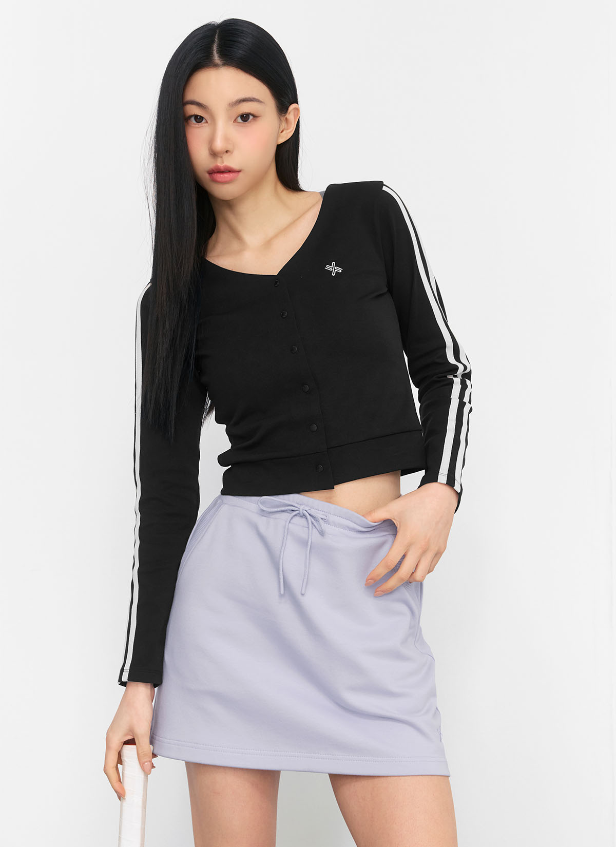 Eco Dex Color Block Crop Cardigan