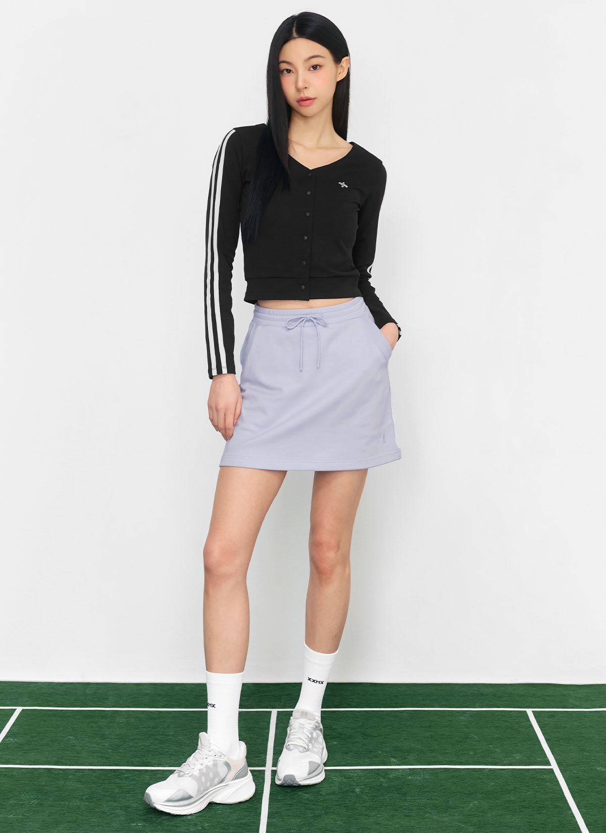 Eco Dex Color Block Crop Cardigan