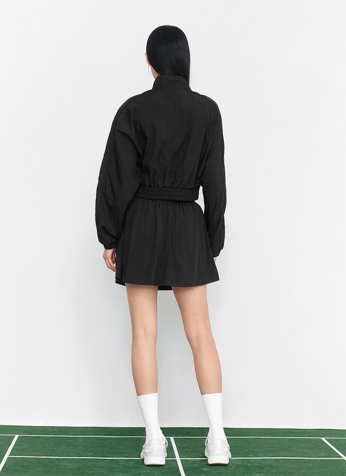 Light Woven Piping Crop Jacket