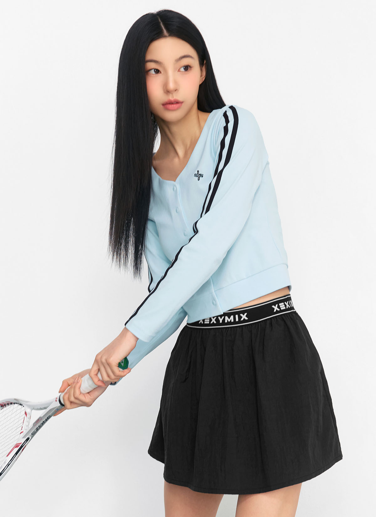 Eco Dex Color Block Crop Cardigan