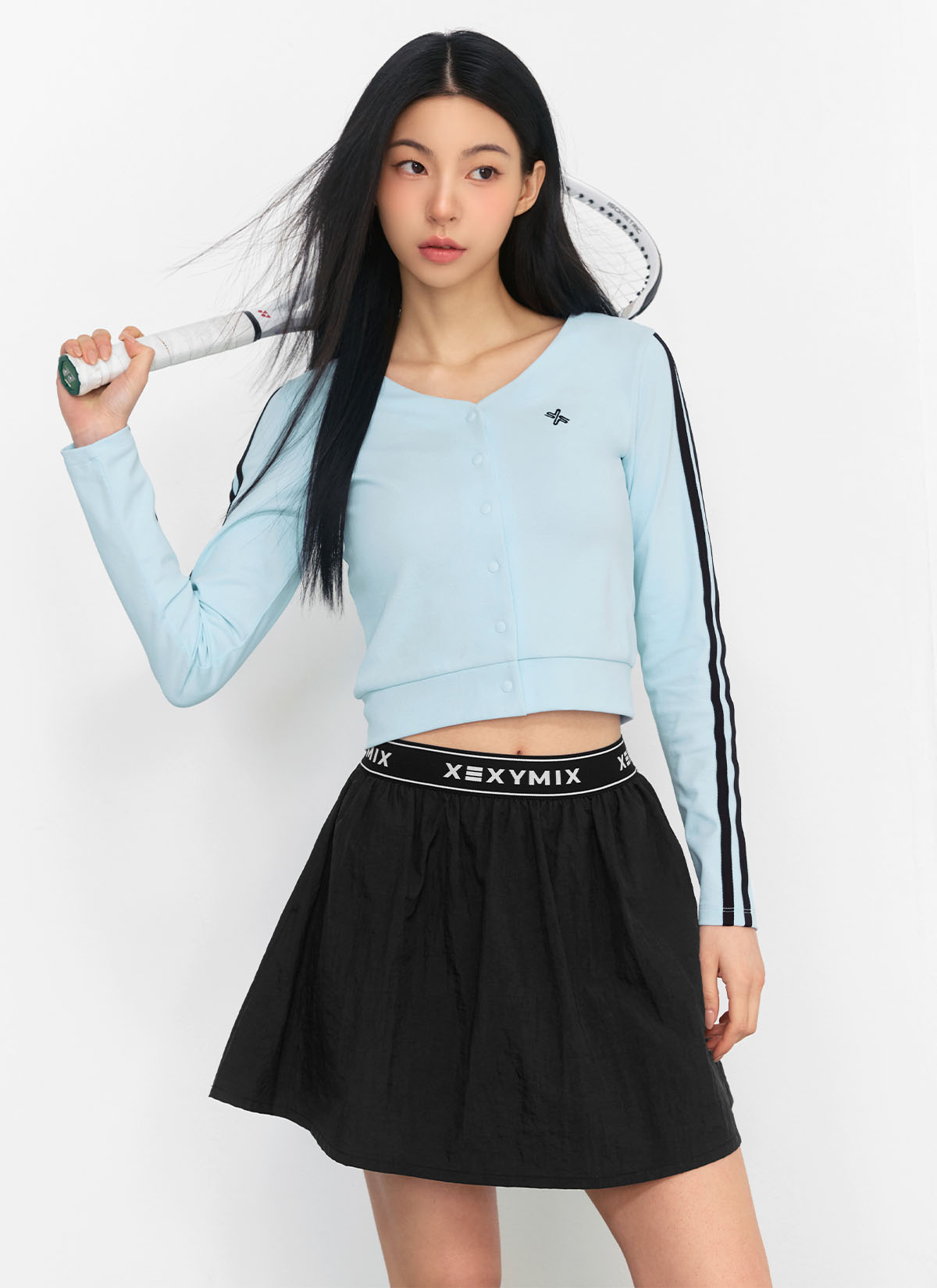 Eco Dex Color Block Crop Cardigan
