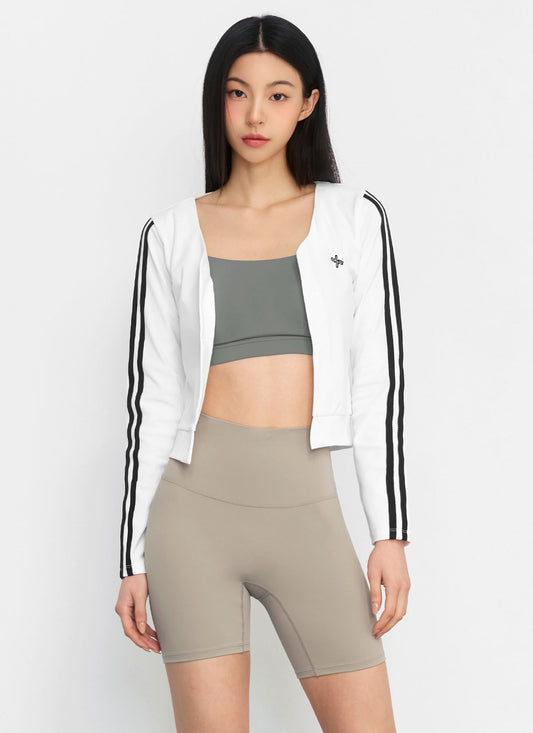 Eco Dex Color Block Crop Cardigan
