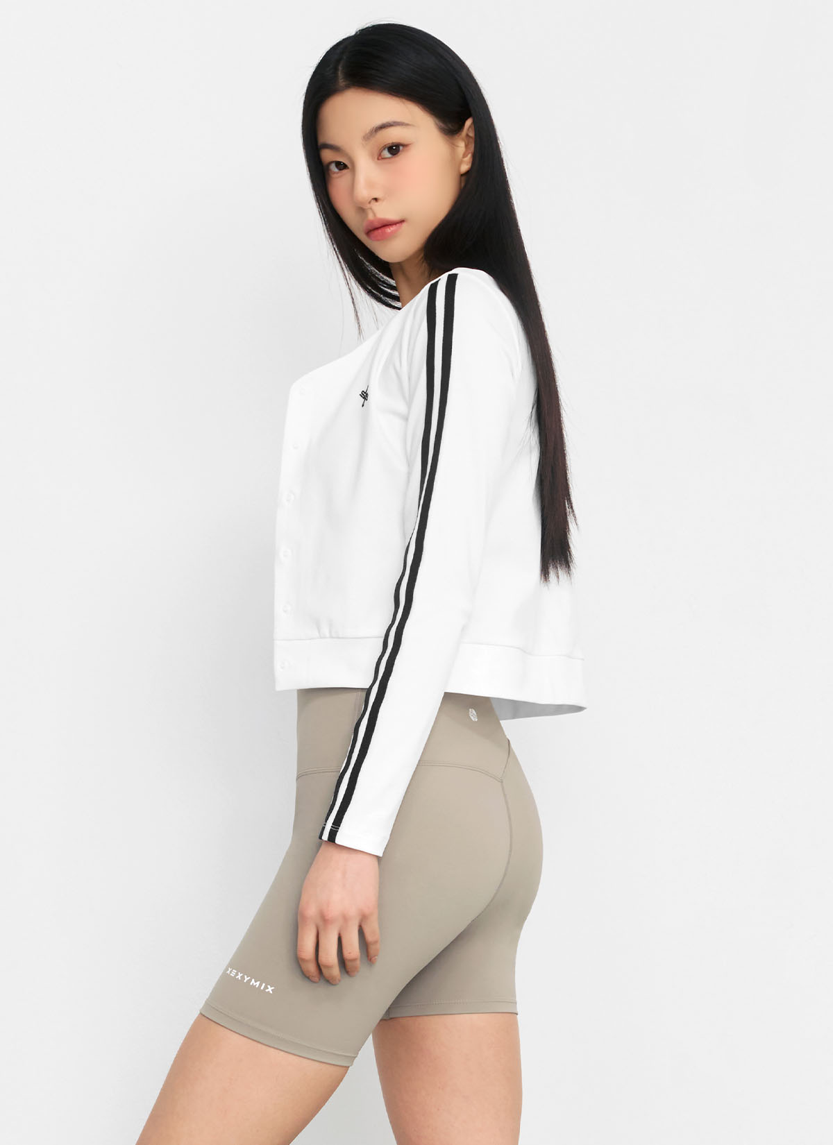 Eco Dex Color Block Crop Cardigan