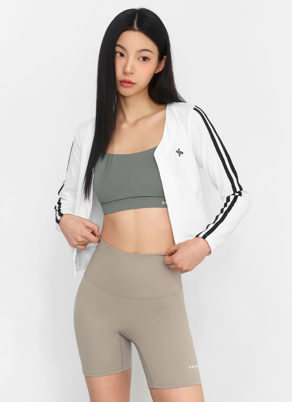 Eco Dex Color Block Crop Cardigan