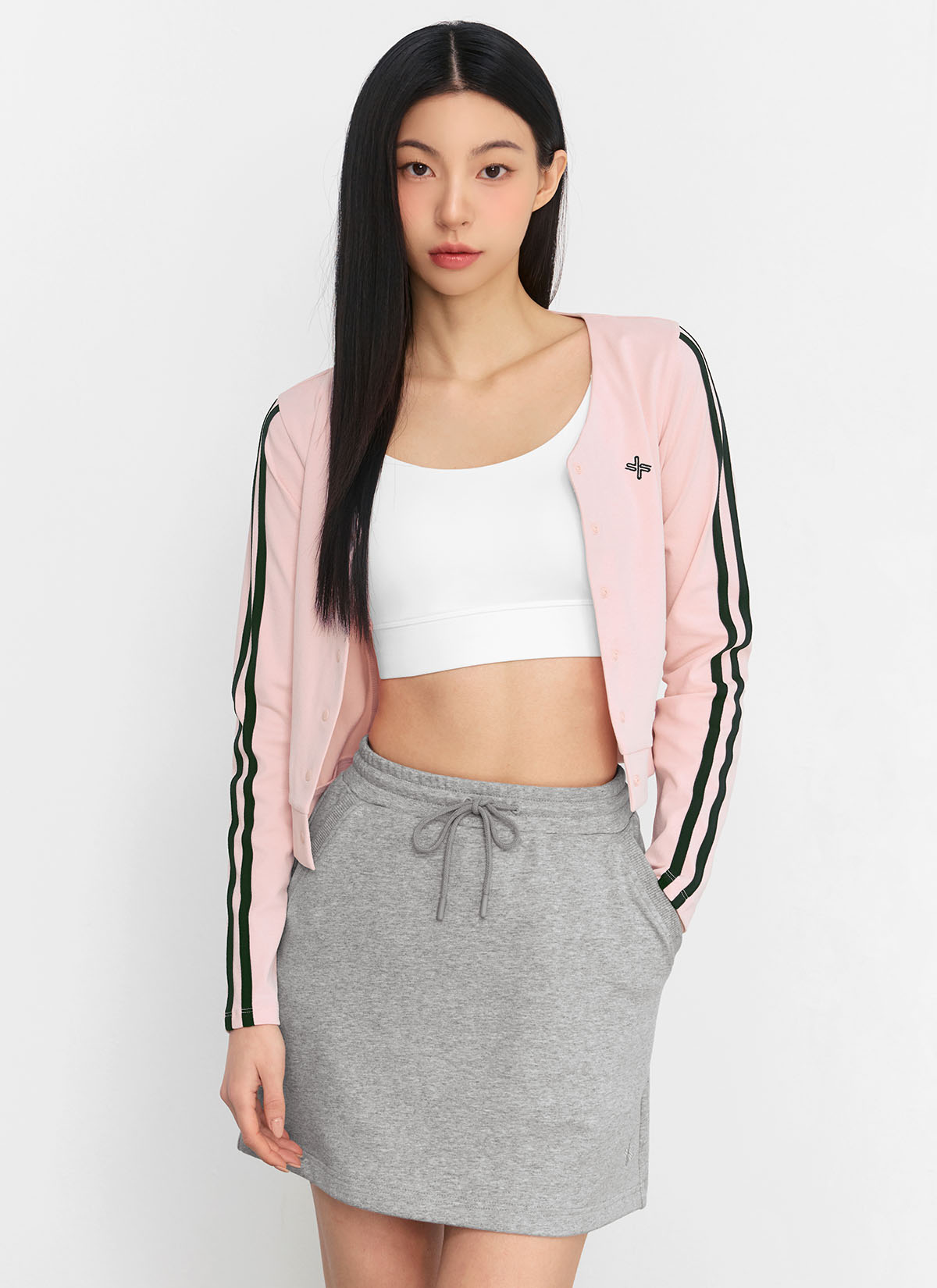 Eco Dex Color Block Crop Cardigan
