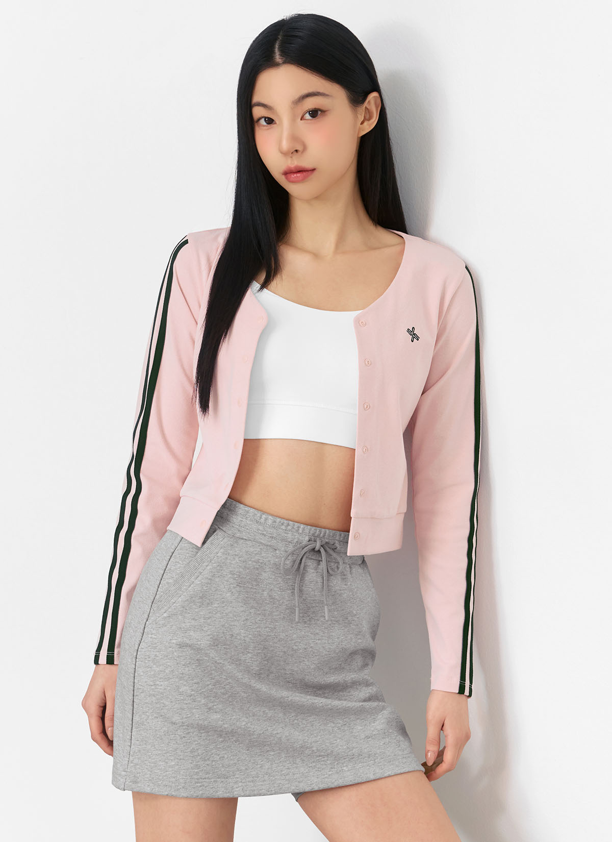Eco Dex Color Block Crop Cardigan