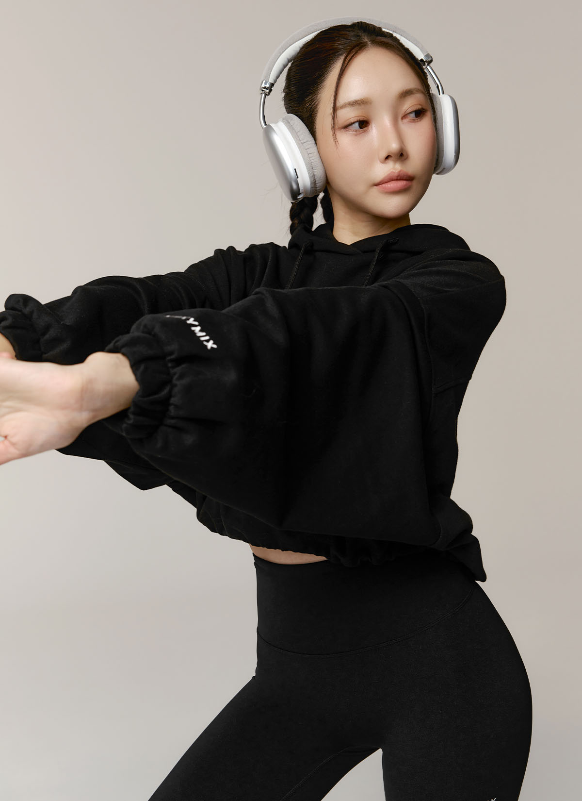 Fine Cotton Loose Fit Crop Hoodie