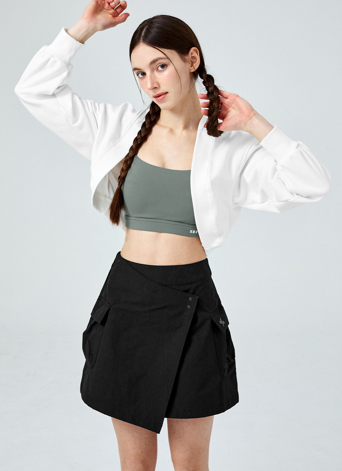 Dual Grip Layered Wrap Skirt