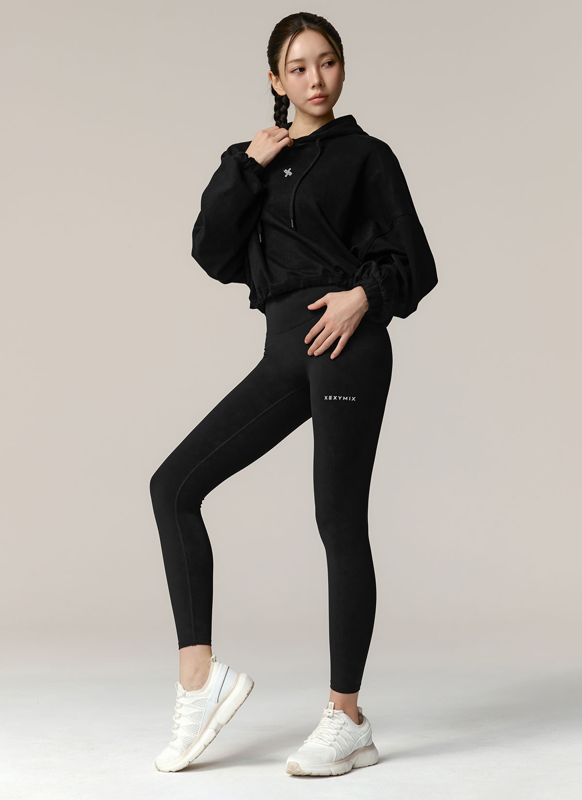 Fine Cotton Loose Fit Crop Hoodie