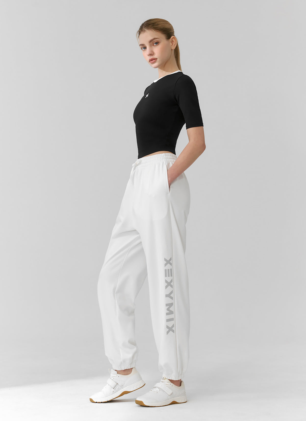 Sporty Logo Color Block Crop Top