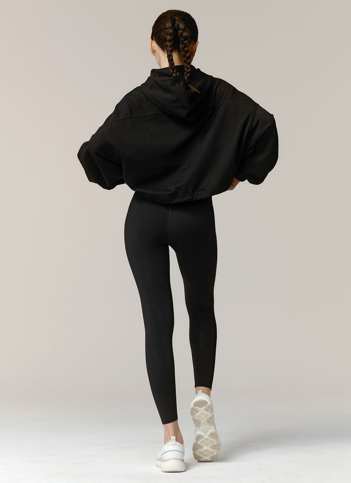 Fine Cotton Loose Fit Crop Hoodie