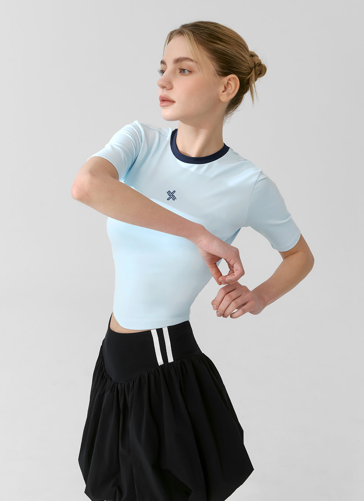 Sporty Logo Color Block Crop Top