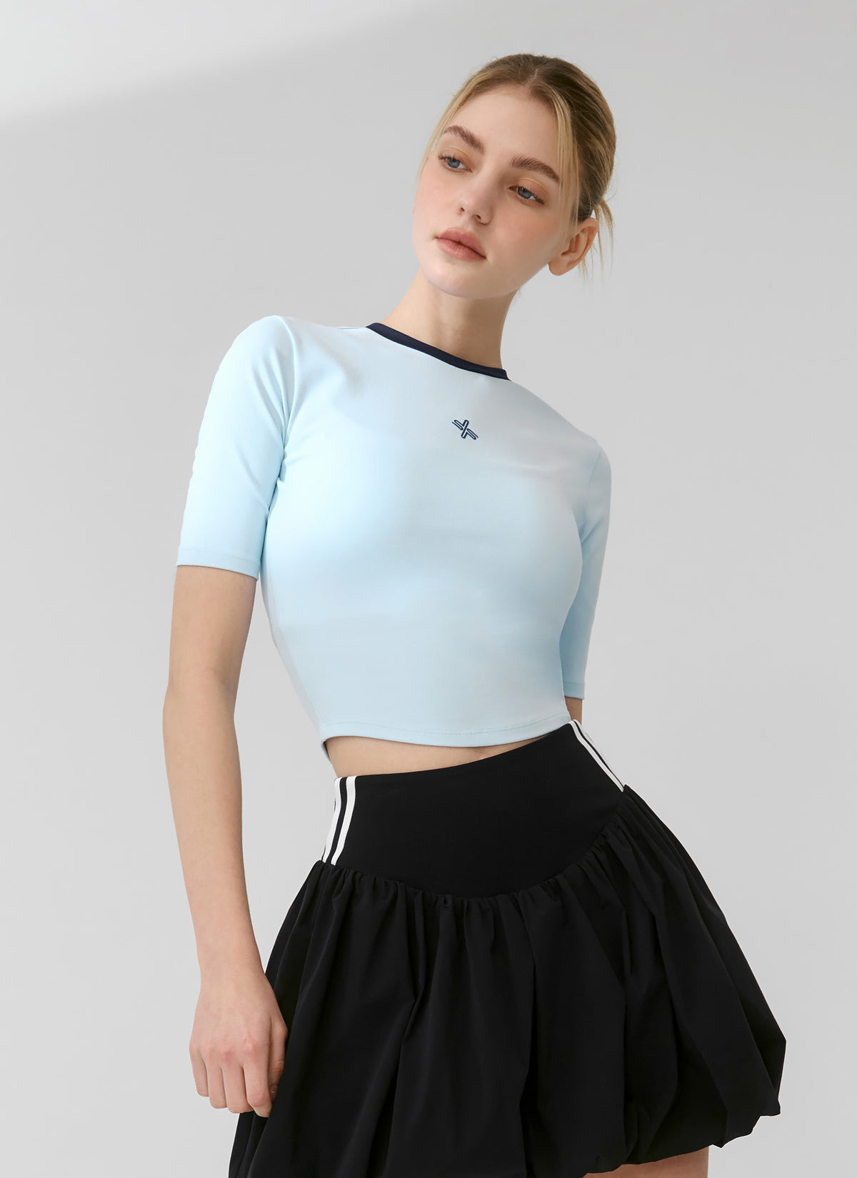 Sporty Logo Color Block Crop Top