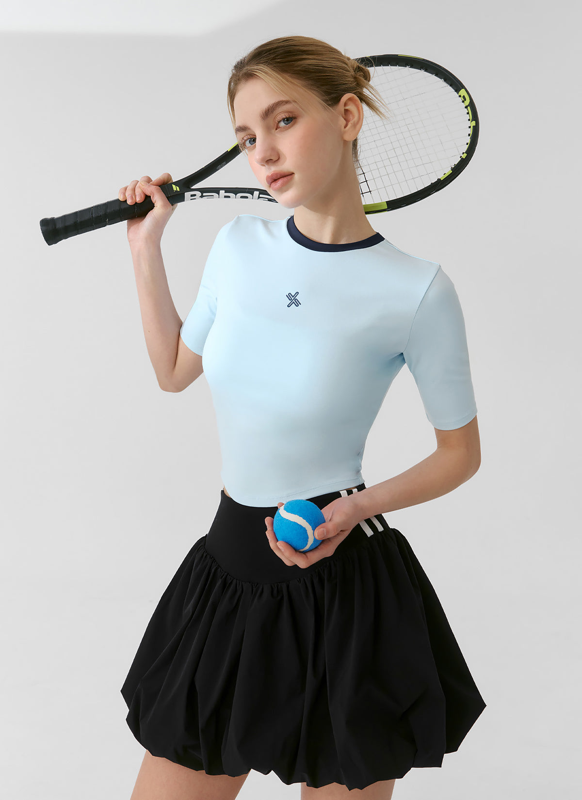 Sporty Logo Color Block Crop Top