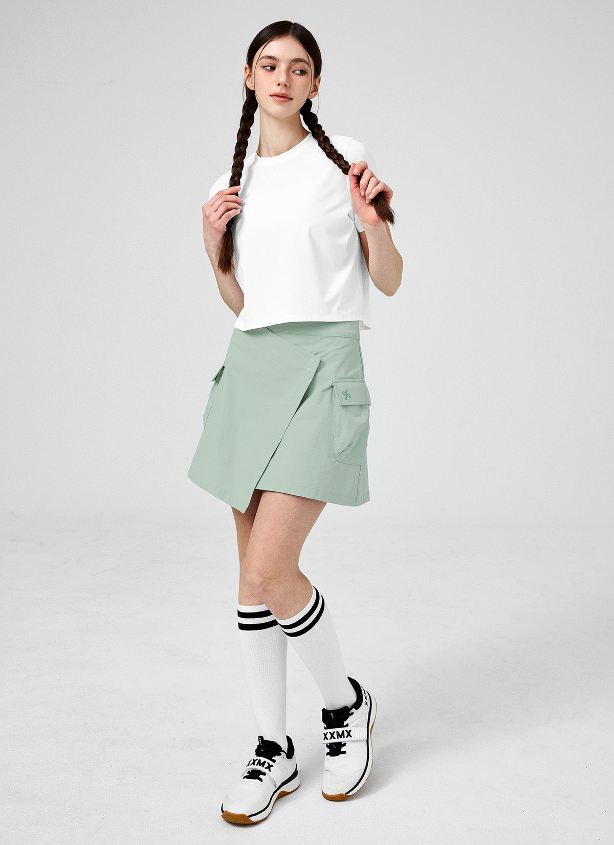 Dual Grip Layered Wrap Skirt