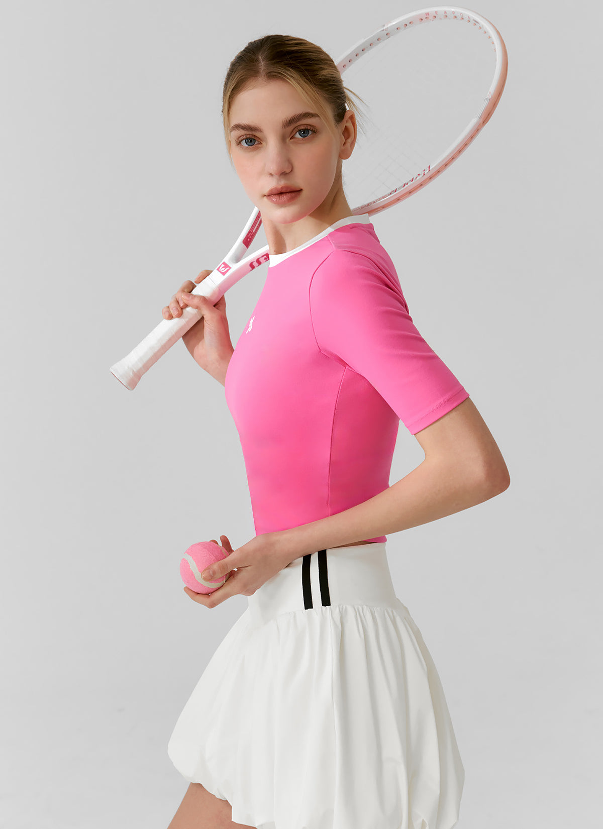 Sporty Logo Color Block Crop Top