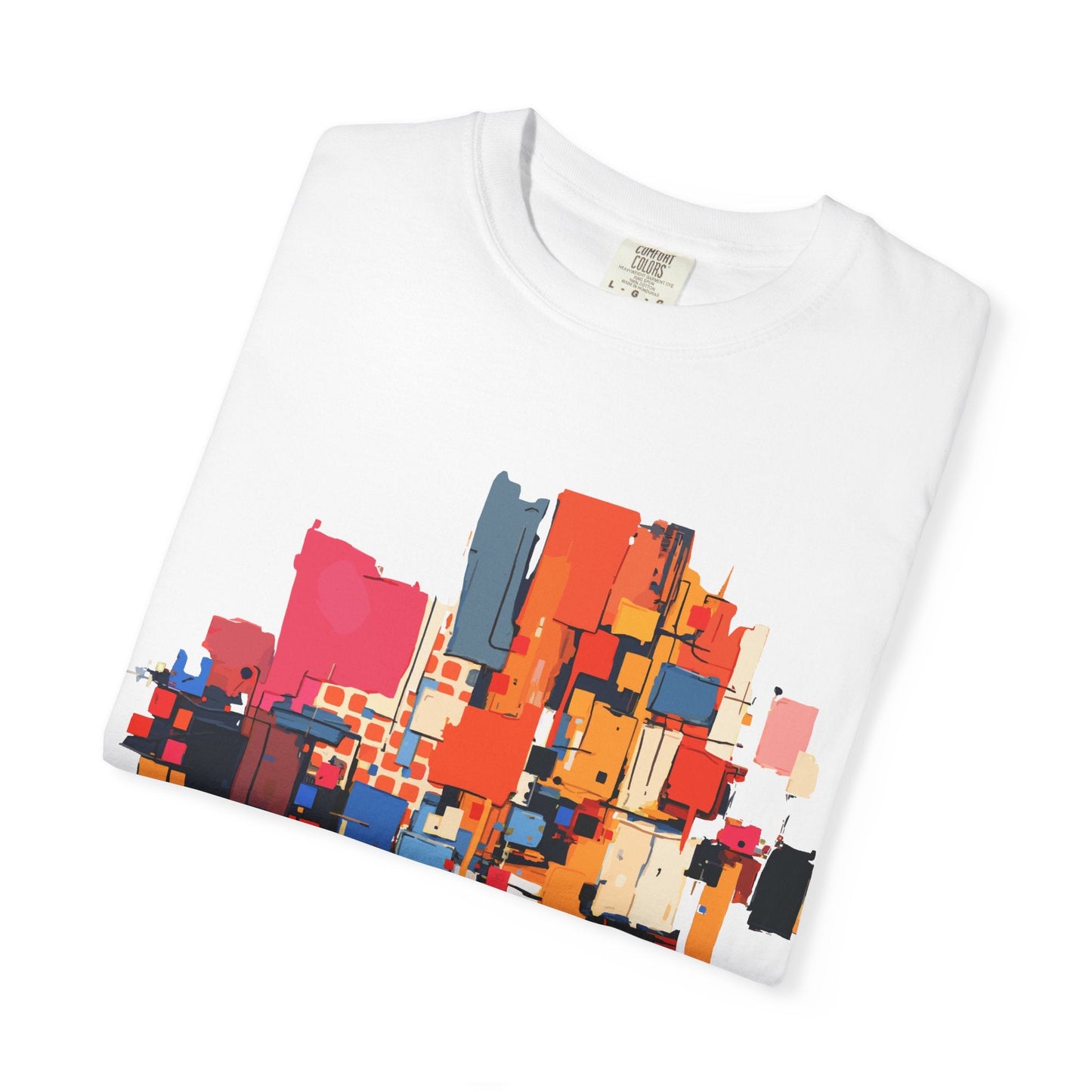 Garment-Dyed Art Tee for the Chronically Self-Expressive — Abstract Geometric AOP T-Shirt, Ring-Spun Cotton Statement, Wearable Art Streetwear