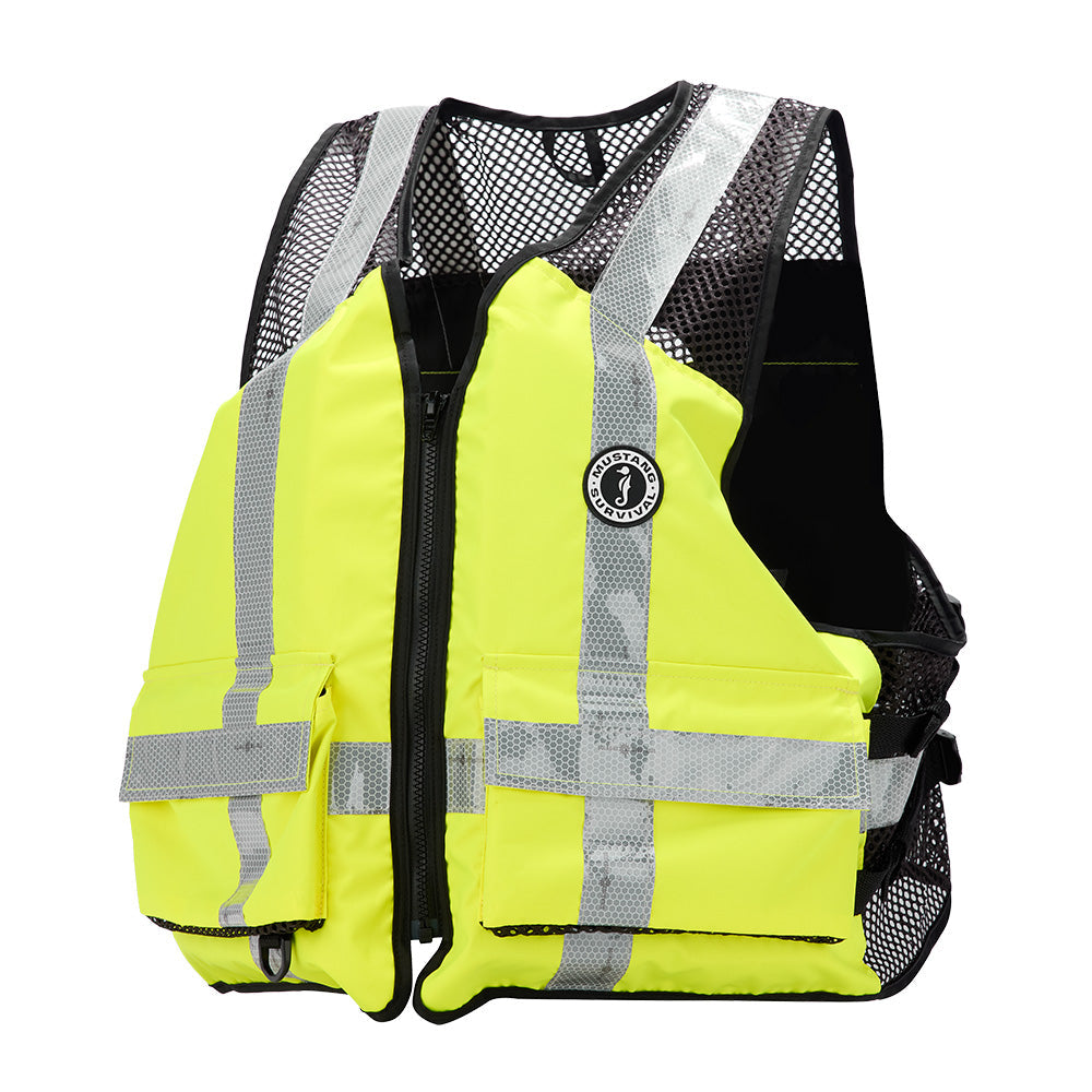 Mustang Industrial Mesh Vest - Hi-Vis Fluorescent Yellow Green - 4XL/5XL [MV1254T3-239-4XL/5XL-279]