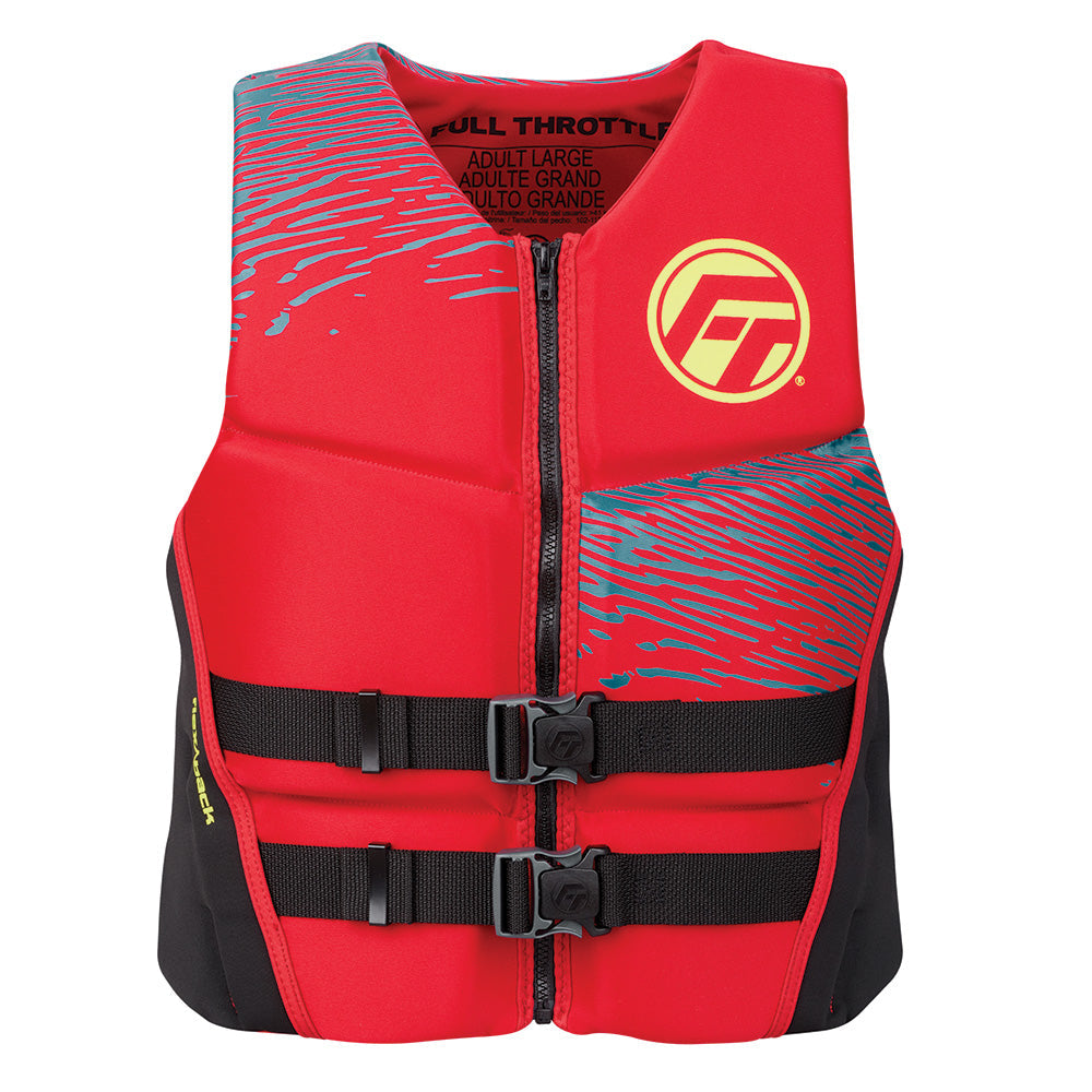 Full Throttle Men's Rapid-Dry Flex-Back Life Jacket - L - Red/Black [142500-100-040-26]