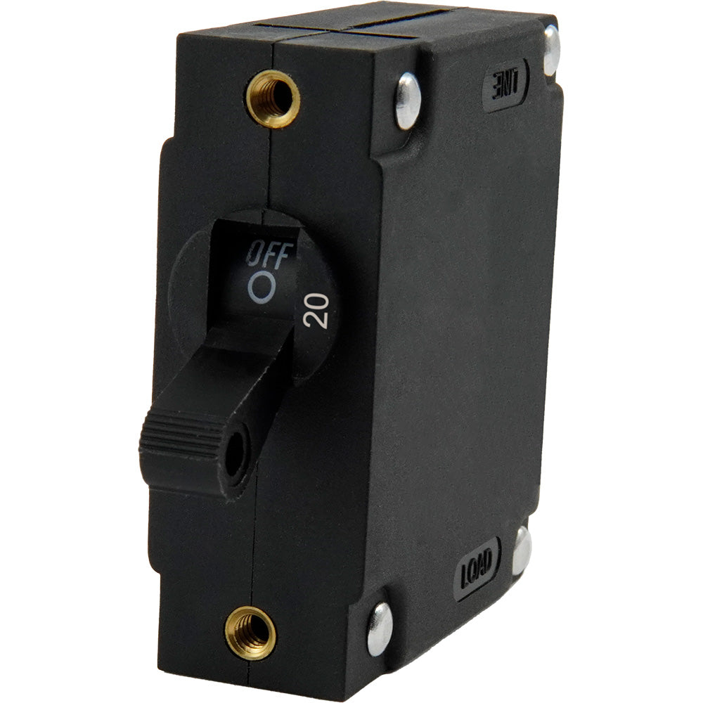 Egis A Series Black Toggle Panel Mount Circuit Breaker - Single Pole 20A [3211-20]